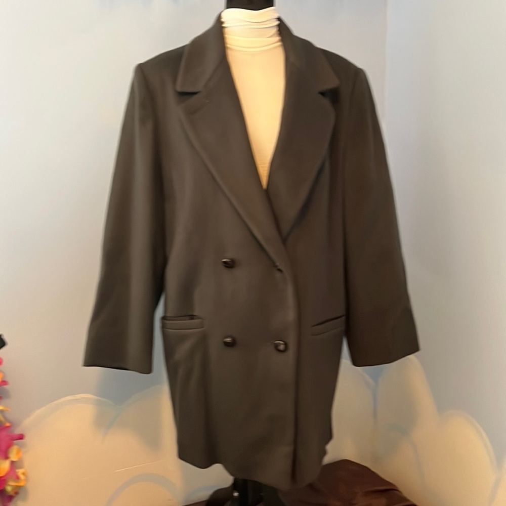 Women’s Forecaster  75%wool blend heavy coat, army green color, size 14, $40